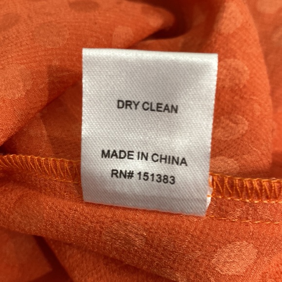 Anthropology Current Air Los Angeles Orange V Neck Blouse/ Top size S - Picture 9 of 9